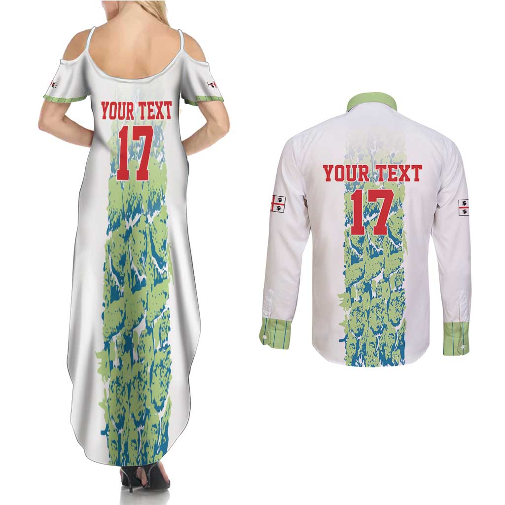 Custom Sardinia Football Couples Matching Summer Maxi Dress and Long Sleeve Button Shirt Sardigna Sporty Style