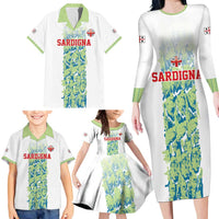 Custom Sardinia Football Family Matching Long Sleeve Bodycon Dress and Hawaiian Shirt Sardigna Sporty Style