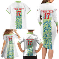 Custom Sardinia Football Family Matching Long Sleeve Bodycon Dress and Hawaiian Shirt Sardigna Sporty Style