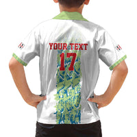 Custom Sardinia Football Family Matching Off The Shoulder Long Sleeve Dress and Hawaiian Shirt Sardigna Sporty Style