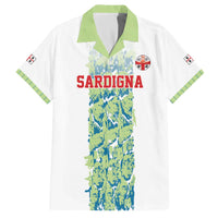 Custom Sardinia Football Family Matching Off The Shoulder Long Sleeve Dress and Hawaiian Shirt Sardigna Sporty Style