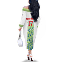 Custom Sardinia Football Family Matching Off The Shoulder Long Sleeve Dress and Hawaiian Shirt Sardigna Sporty Style