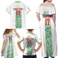 Custom Sardinia Football Family Matching Off Shoulder Maxi Dress and Hawaiian Shirt Sardigna Sporty Style