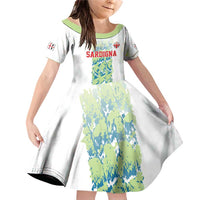 Custom Sardinia Football Family Matching Off Shoulder Short Dress and Hawaiian Shirt Sardigna Sporty Style