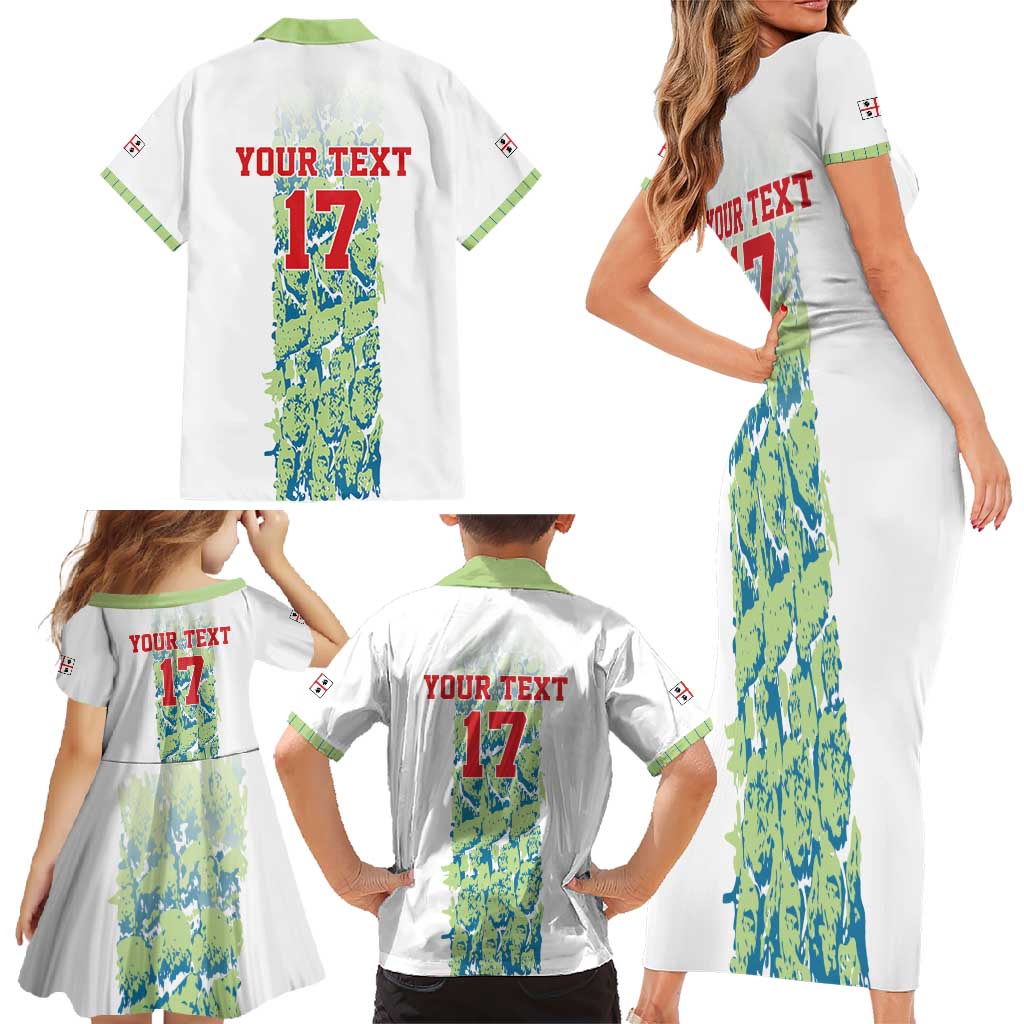 Custom Sardinia Football Family Matching Short Sleeve Bodycon Dress and Hawaiian Shirt Sardigna Sporty Style