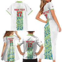Custom Sardinia Football Family Matching Short Sleeve Bodycon Dress and Hawaiian Shirt Sardigna Sporty Style