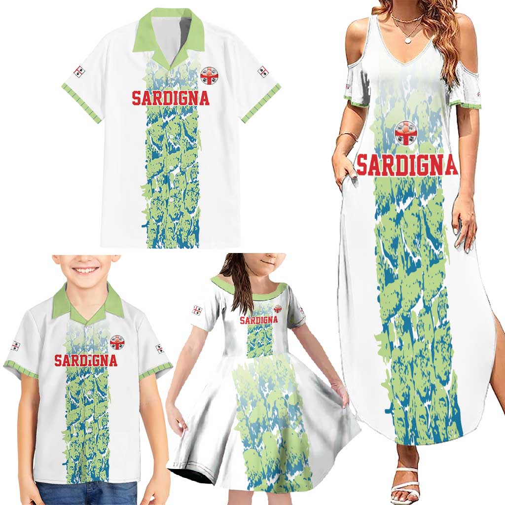 Custom Sardinia Football Family Matching Summer Maxi Dress and Hawaiian Shirt Sardigna Sporty Style