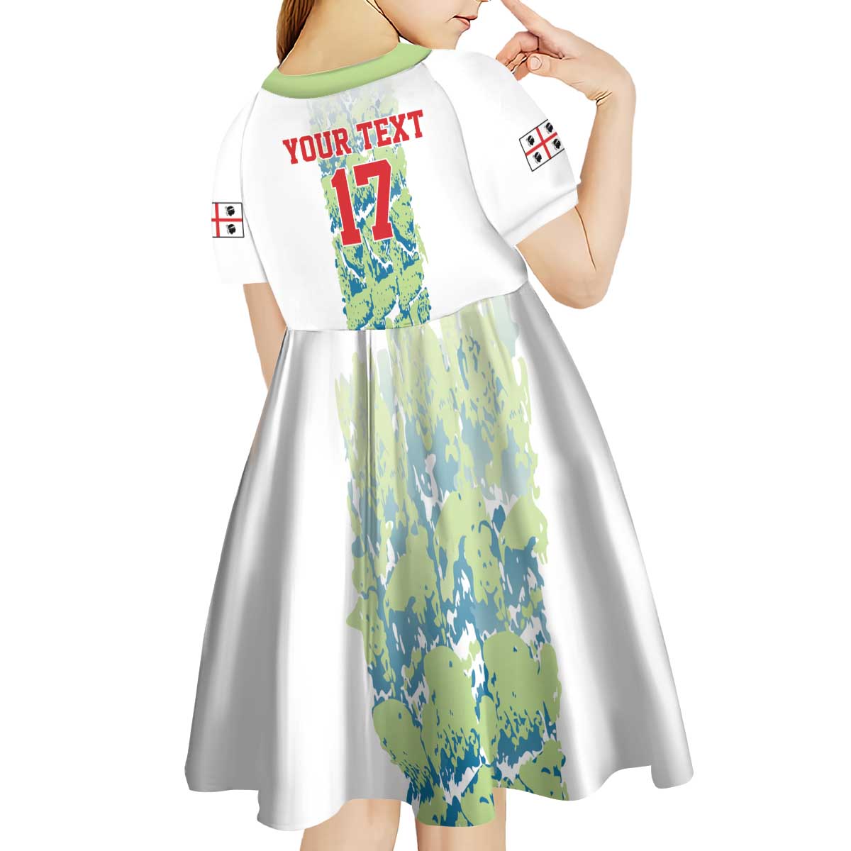 Custom Sardinia Football Kid Short Sleeve Dress Sardigna Sporty Style