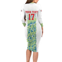 Custom Sardinia Football Long Sleeve Bodycon Dress Sardigna Sporty Style