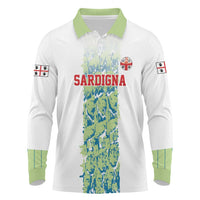 Custom Sardinia Football Long Sleeve Polo Shirt Sardigna Sporty Style