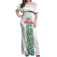 Custom Sardinia Football Off Shoulder Maxi Dress Sardigna Sporty Style