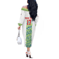 Custom Sardinia Football Off The Shoulder Long Sleeve Dress Sardigna Sporty Style