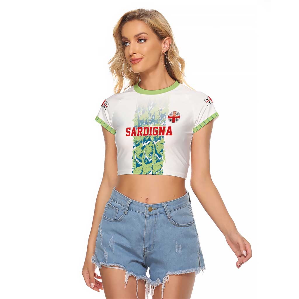 Custom Sardinia Football Raglan Cropped T Shirt Sardigna Sporty Style