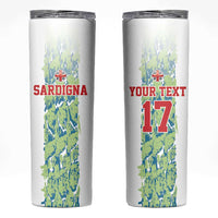 Custom Sardinia Football Skinny Tumbler Sardigna Sporty Style