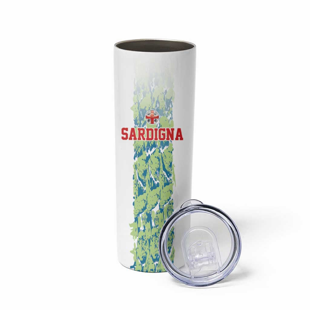 Custom Sardinia Football Skinny Tumbler Sardigna Sporty Style