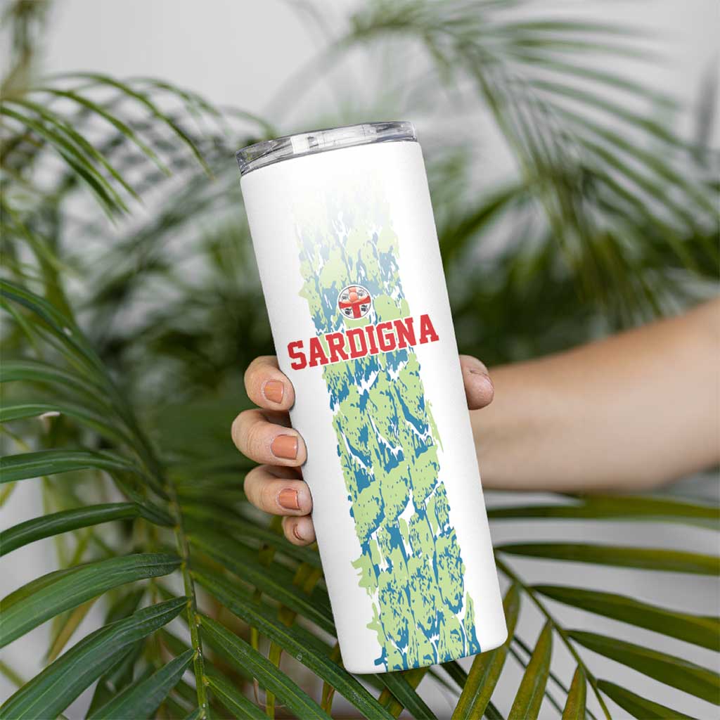 Custom Sardinia Football Skinny Tumbler Sardigna Sporty Style