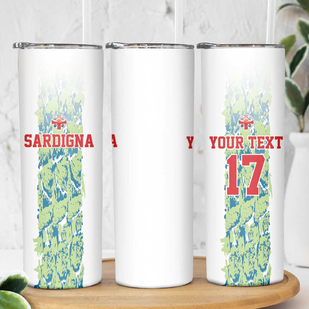 Custom Sardinia Football Skinny Tumbler Sardigna Sporty Style
