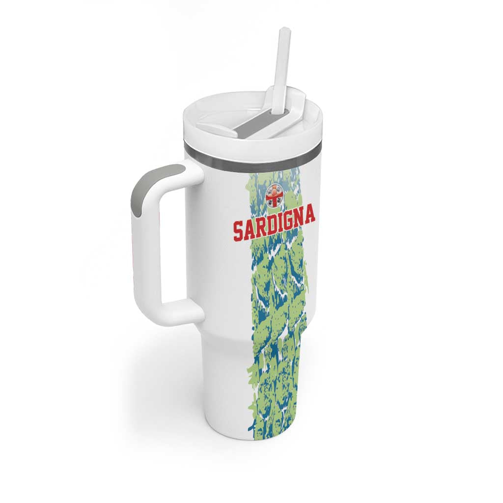 Custom Sardinia Football Tumbler With Handle Sardigna Sporty Style
