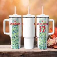 Custom Sardinia Football Tumbler With Handle Sardigna Sporty Style