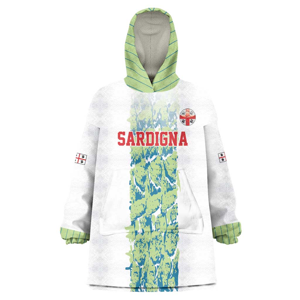 Custom Sardinia Football Wearable Blanket Hoodie Sardigna Sporty Style