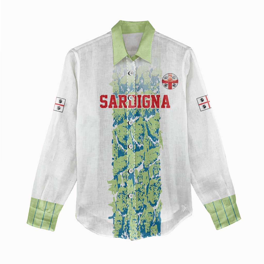 Custom Sardinia Football Women Casual Shirt Sardigna Sporty Style