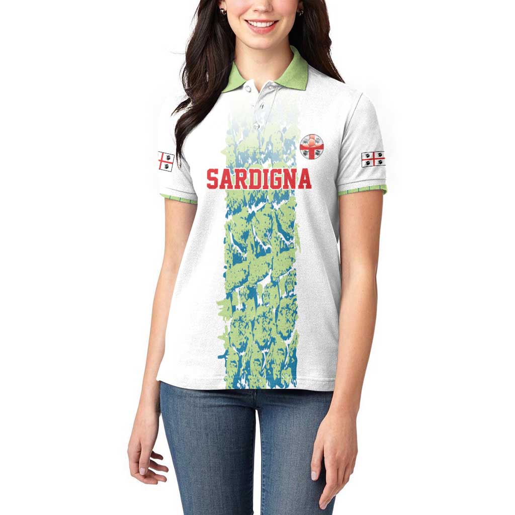 Custom Sardinia Football Women Polo Shirt Sardigna Sporty Style