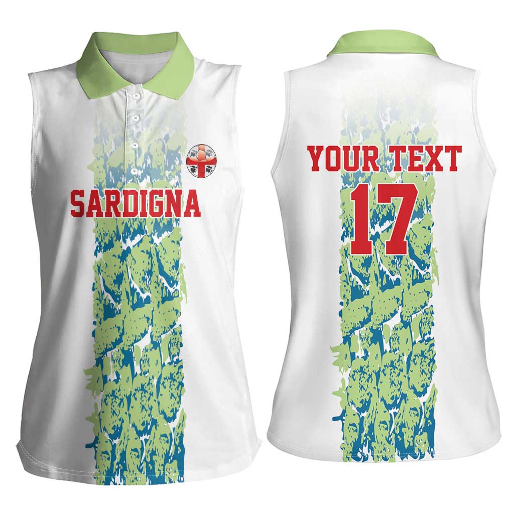 Custom Sardinia Football Women Sleeveless Polo Shirt Sardigna Sporty Style