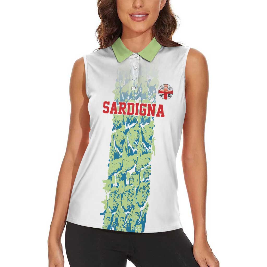 Custom Sardinia Football Women Sleeveless Polo Shirt Sardigna Sporty Style