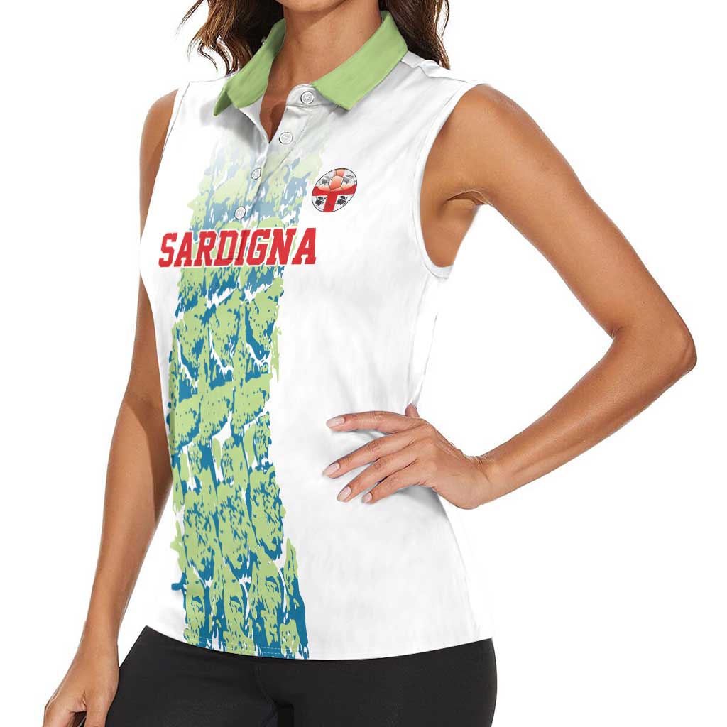Custom Sardinia Football Women Sleeveless Polo Shirt Sardigna Sporty Style