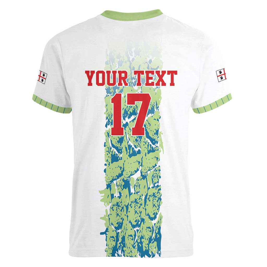 Custom Sardinia Football Women V-Neck T-Shirt Sardigna Sporty Style