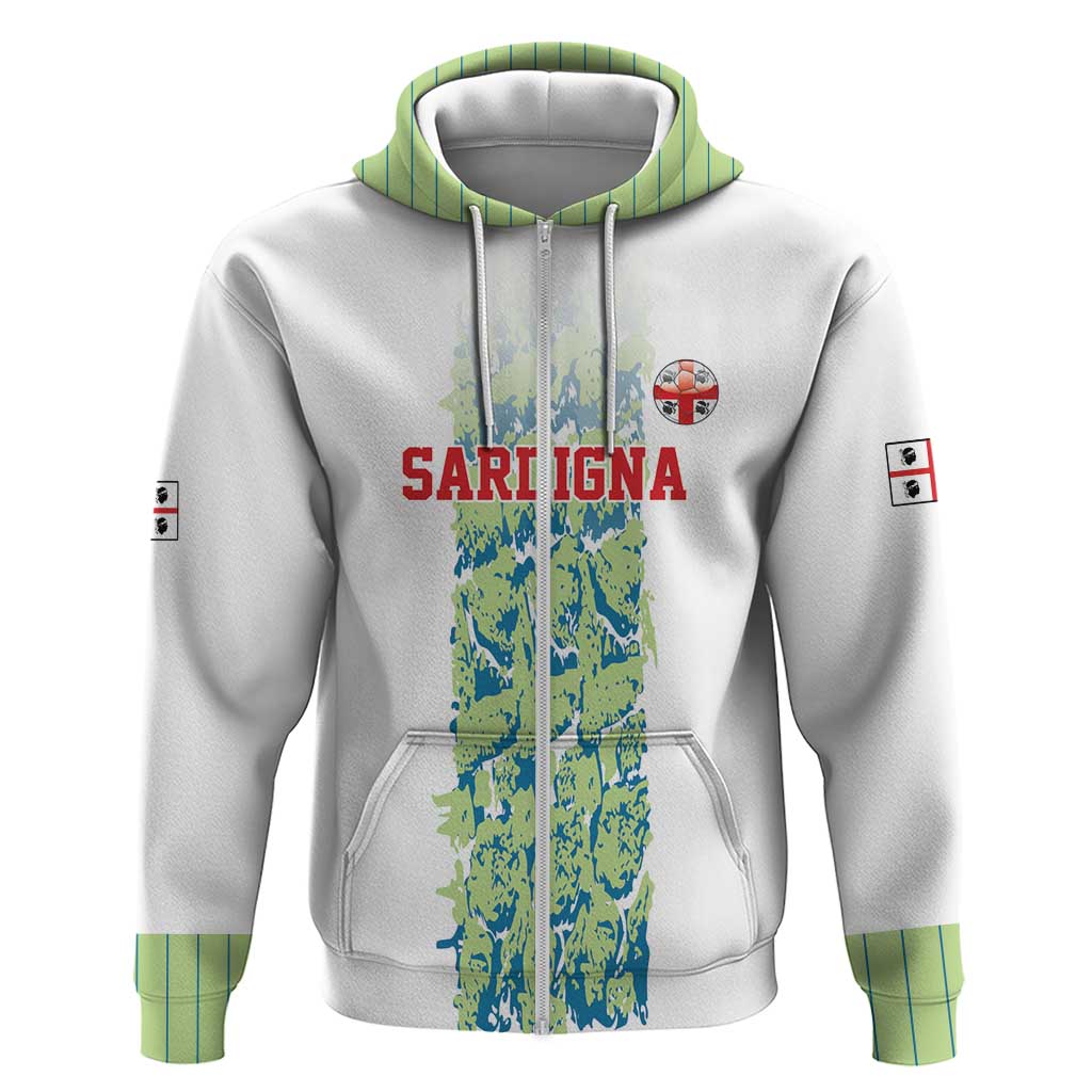 Custom Sardinia Football Zip Hoodie Sardigna Sporty Style