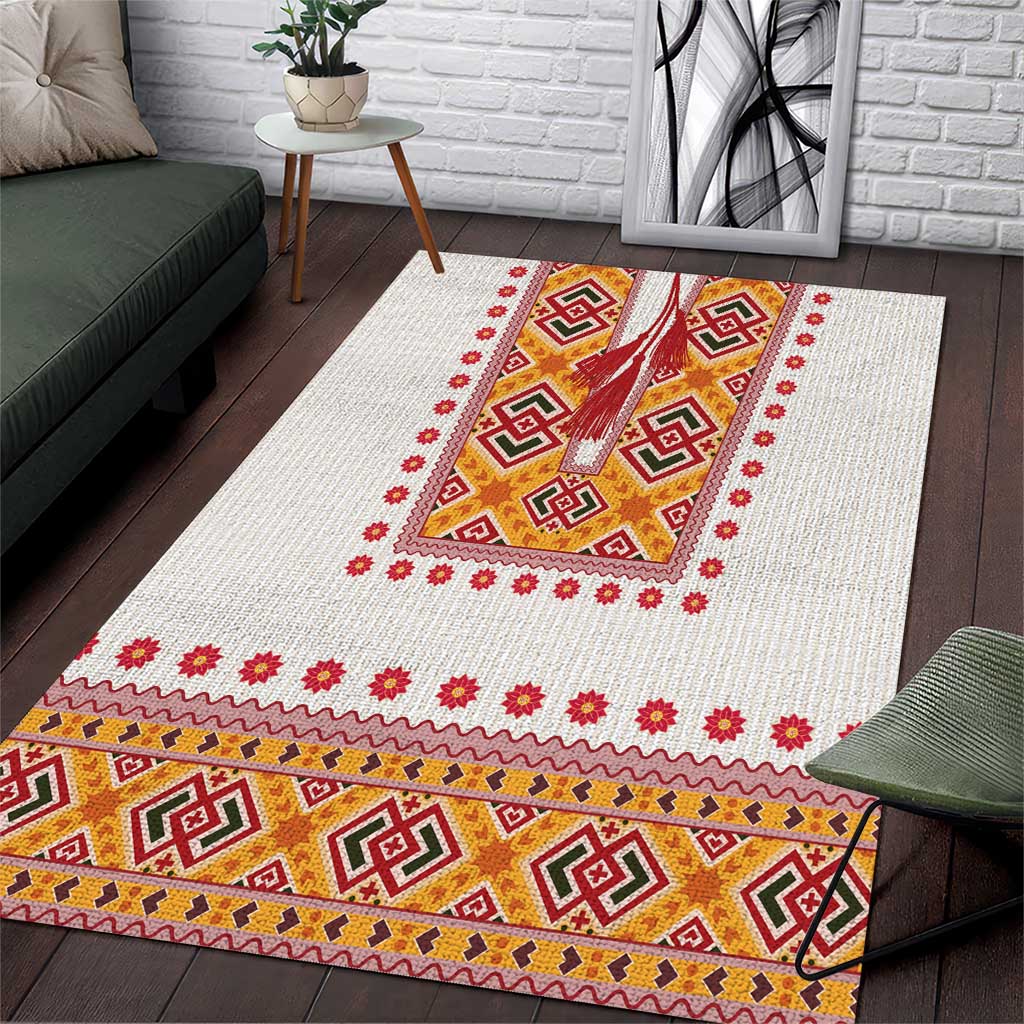 Slovakia Costume Area Rug Traditional Folk Pattern