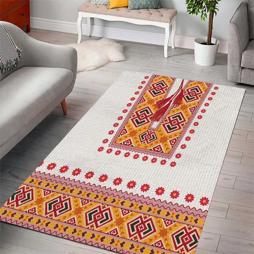 Slovakia Costume Area Rug Traditional Folk Pattern