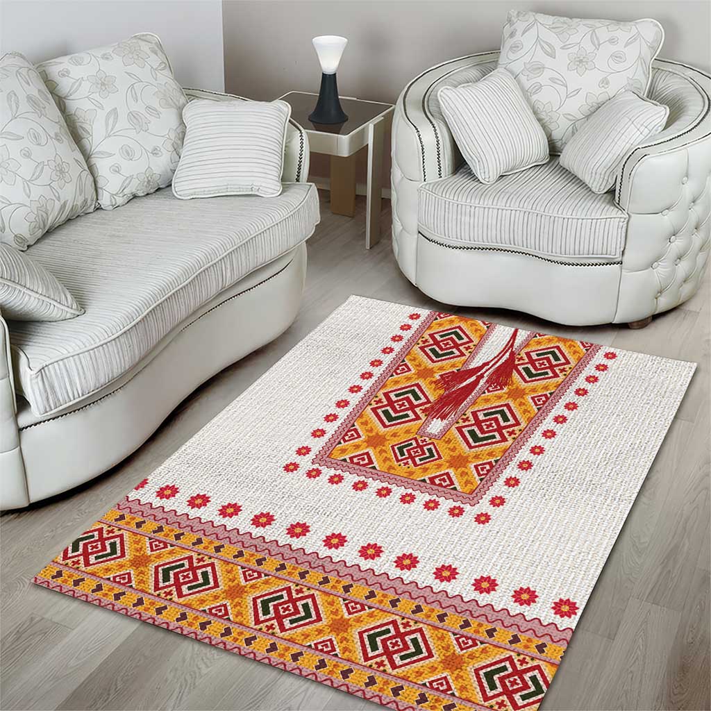 Slovakia Costume Area Rug Traditional Folk Pattern