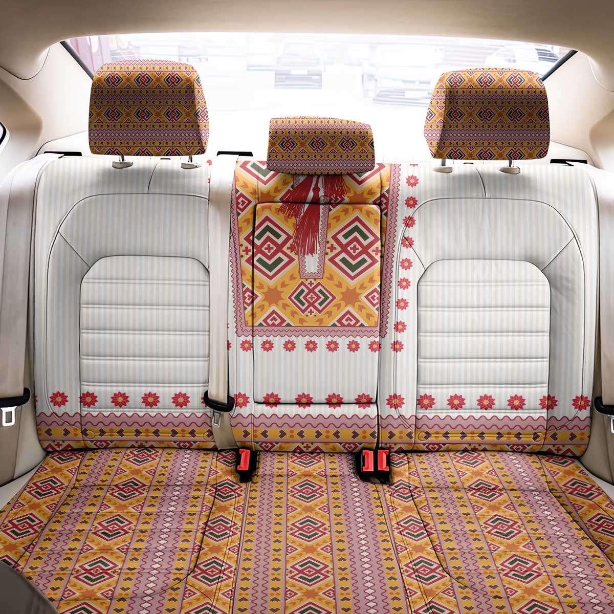 Slovakia Costume Back Car Seat Cover Traditional Folk Pattern