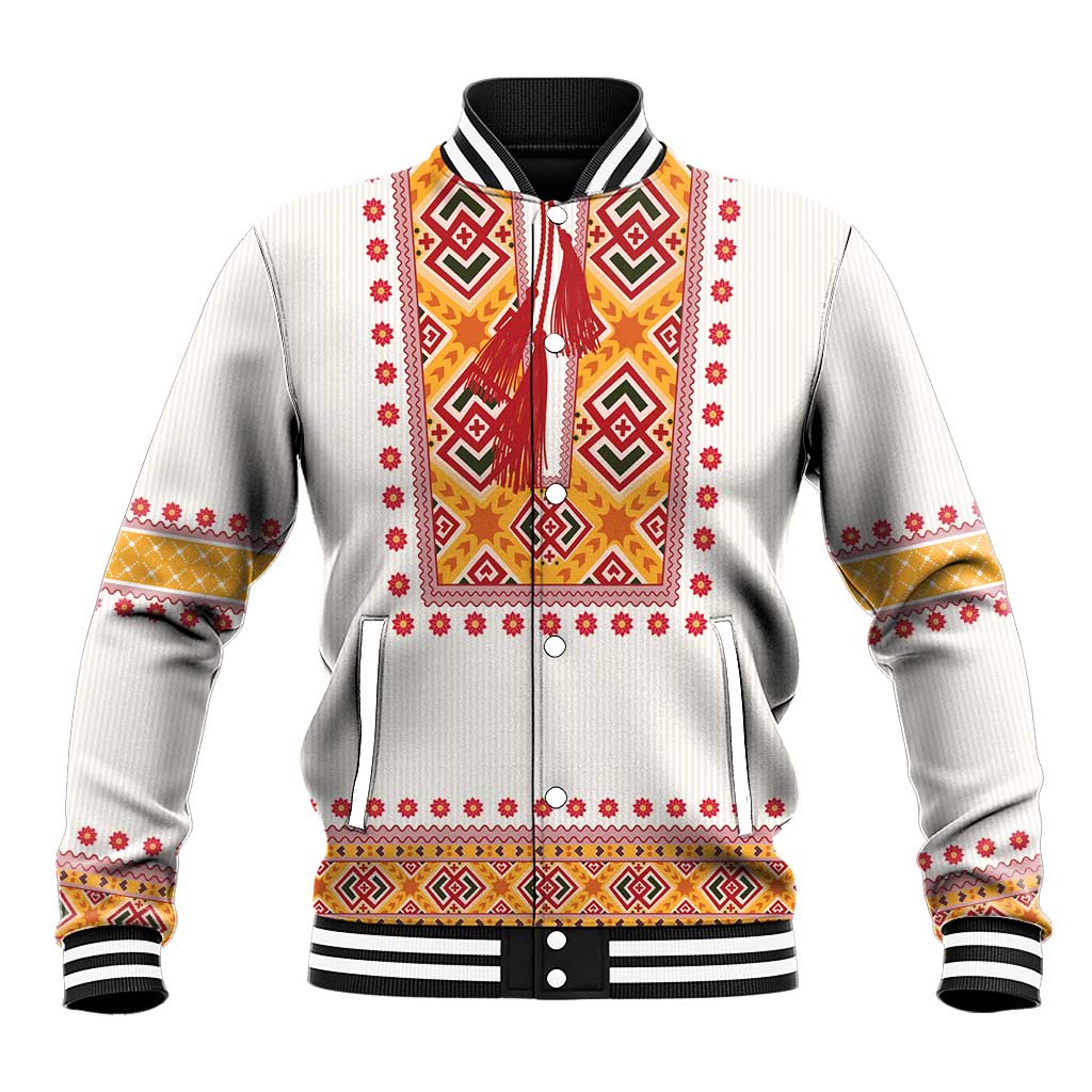 Slovakia Costume Baseball Jacket Traditional Folk Pattern