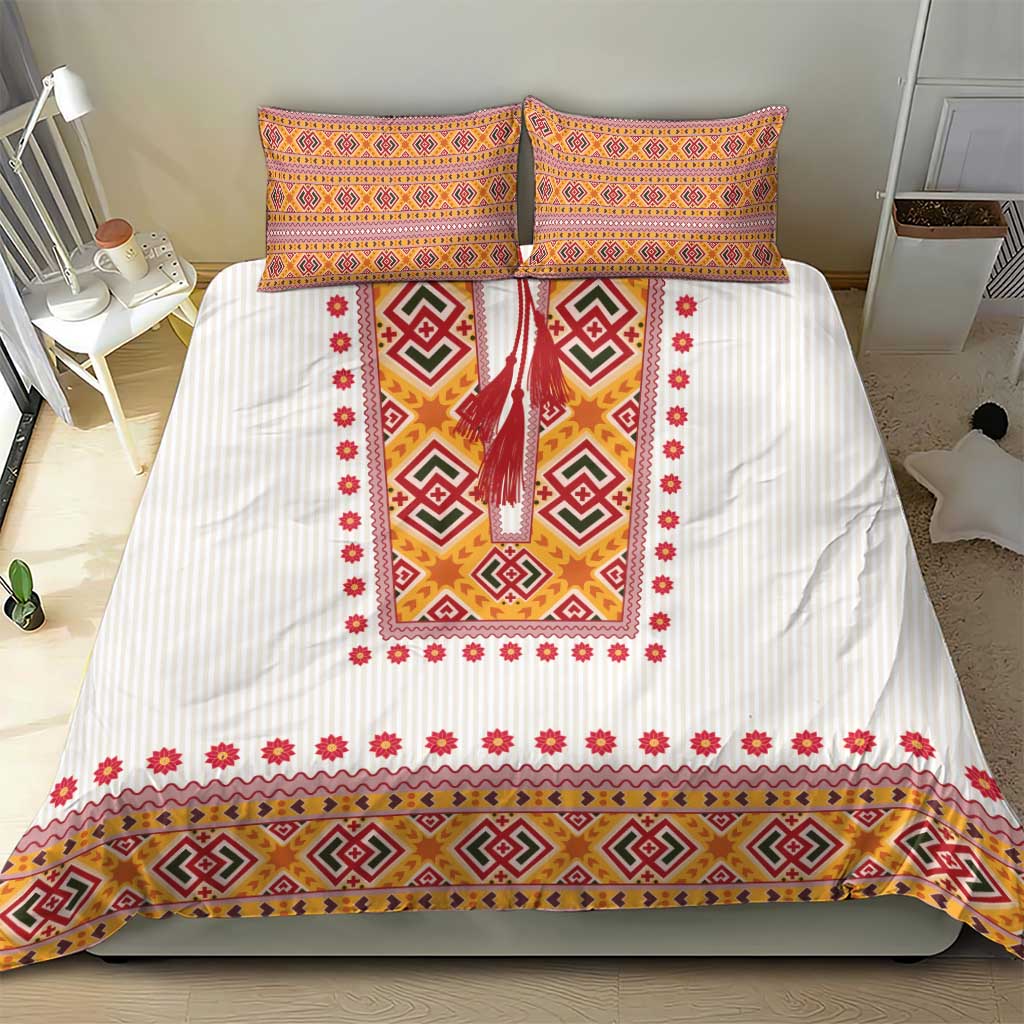 Slovakia Costume Bedding Set Traditional Folk Pattern