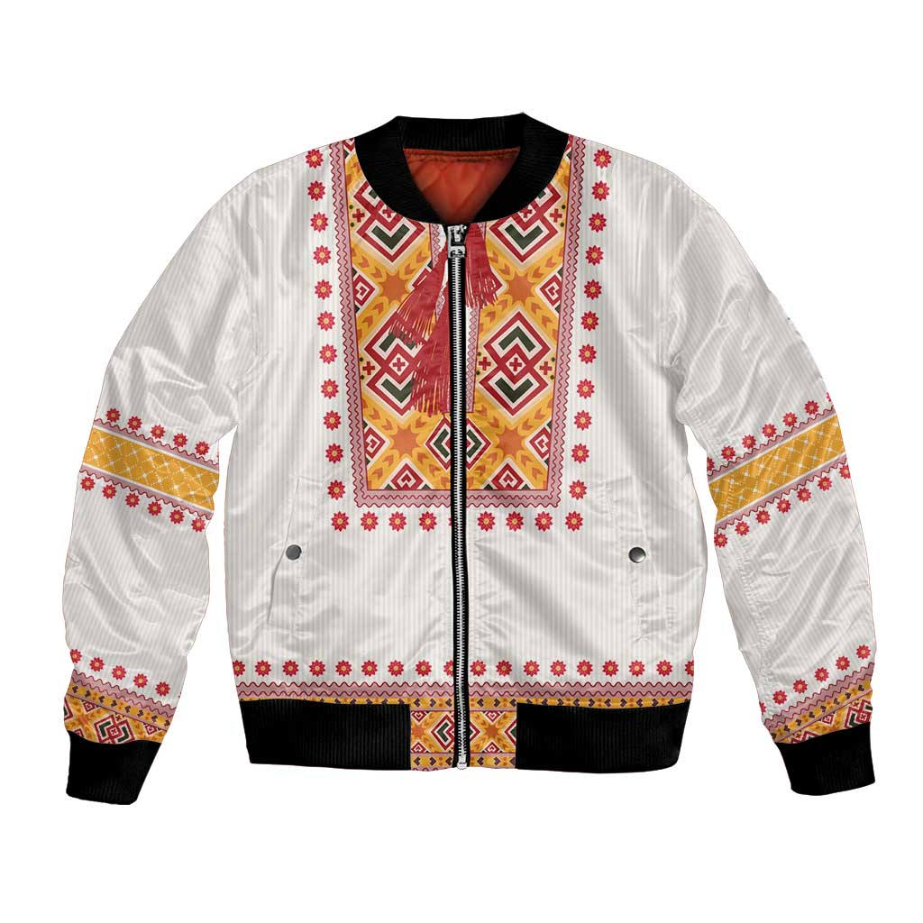 Slovakia Costume Bomber Jacket Traditional Folk Pattern