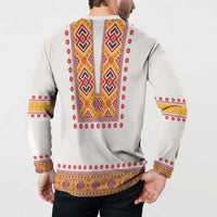 Slovakia Costume Button Sweatshirt Traditional Folk Pattern