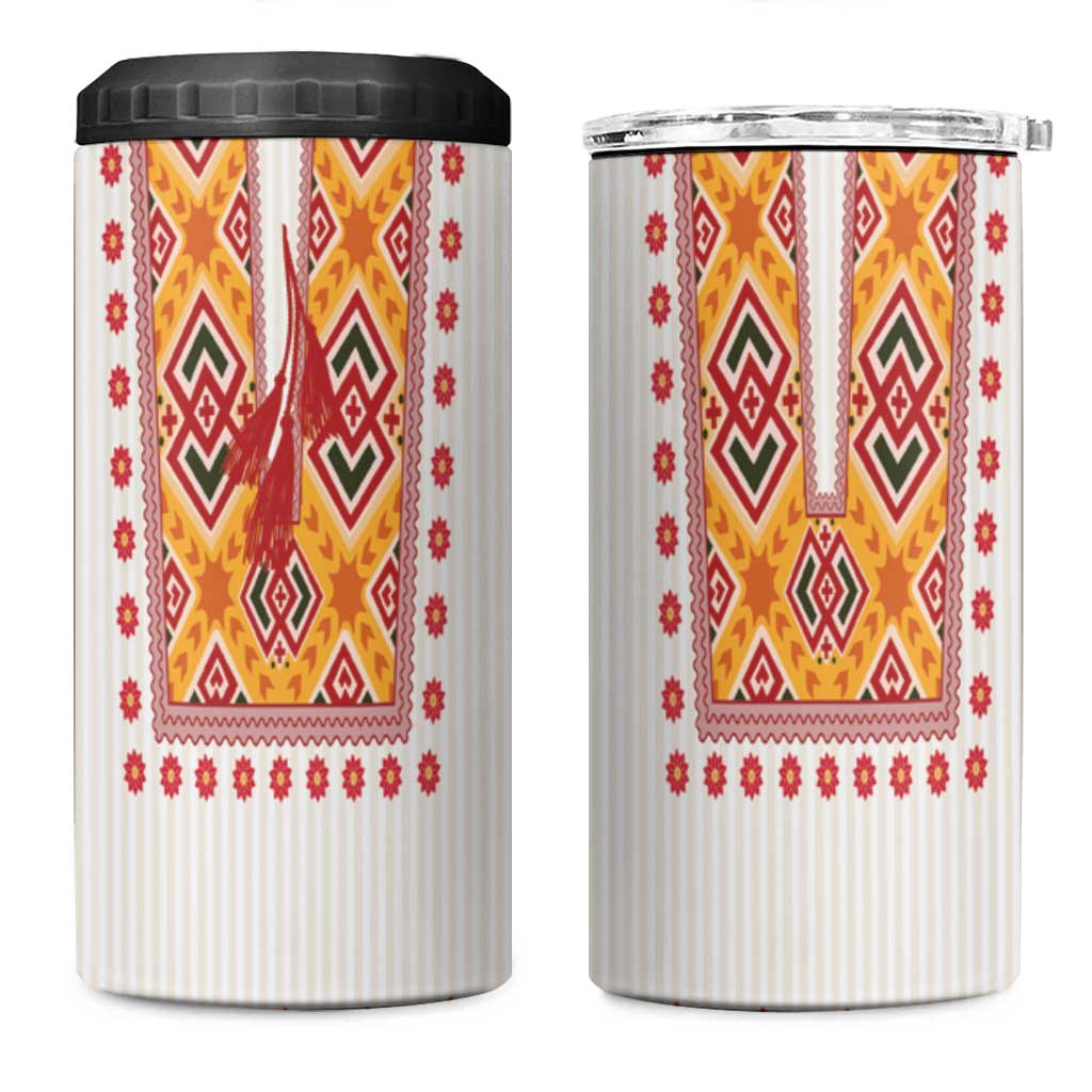 Slovakia Costume 4 in 1 Can Cooler Tumbler Traditional Folk Pattern
