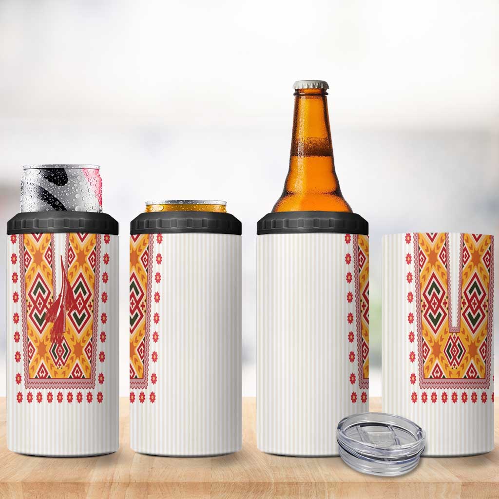 Slovakia Costume 4 in 1 Can Cooler Tumbler Traditional Folk Pattern