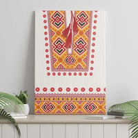 Slovakia Costume Canvas Wall Art Traditional Folk Pattern