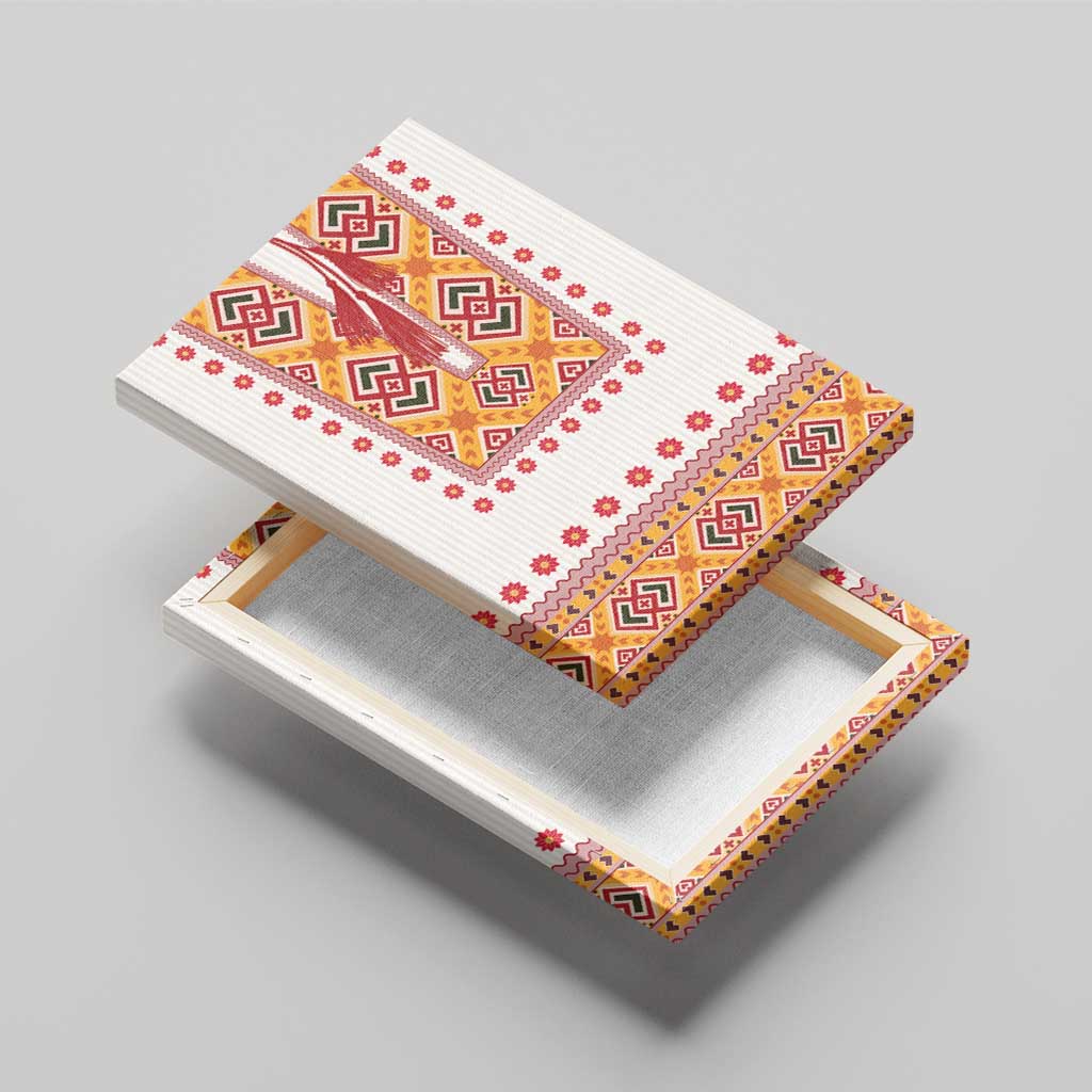 Slovakia Costume Canvas Wall Art Traditional Folk Pattern