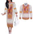 Slovakia Costume Couples Matching Off The Shoulder Long Sleeve Dress and Long Sleeve Button Shirt Traditional Folk Pattern