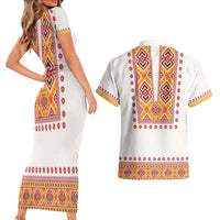 Slovakia Costume Couples Matching Short Sleeve Bodycon Dress and Hawaiian Shirt Traditional Folk Pattern