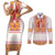 Slovakia Costume Couples Matching Short Sleeve Bodycon Dress and Long Sleeve Button Shirt Traditional Folk Pattern