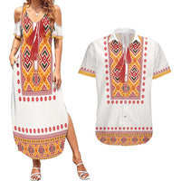 Slovakia Costume Couples Matching Summer Maxi Dress and Hawaiian Shirt Traditional Folk Pattern