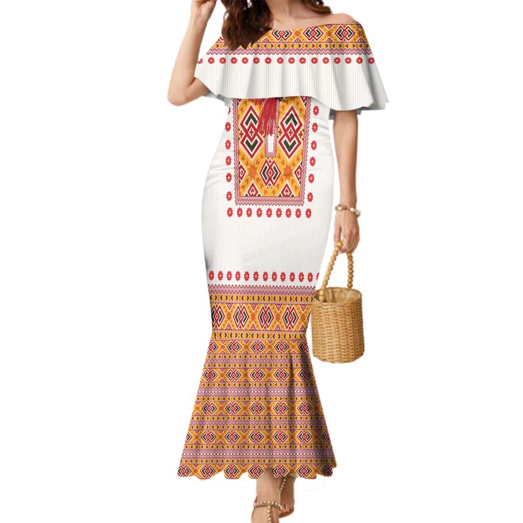 Slovakia Costume Family Matching Mermaid Dress and Hawaiian Shirt Traditional Folk Pattern