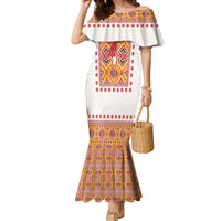 Slovakia Costume Family Matching Mermaid Dress and Hawaiian Shirt Traditional Folk Pattern