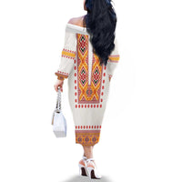 Slovakia Costume Family Matching Off The Shoulder Long Sleeve Dress and Hawaiian Shirt Traditional Folk Pattern